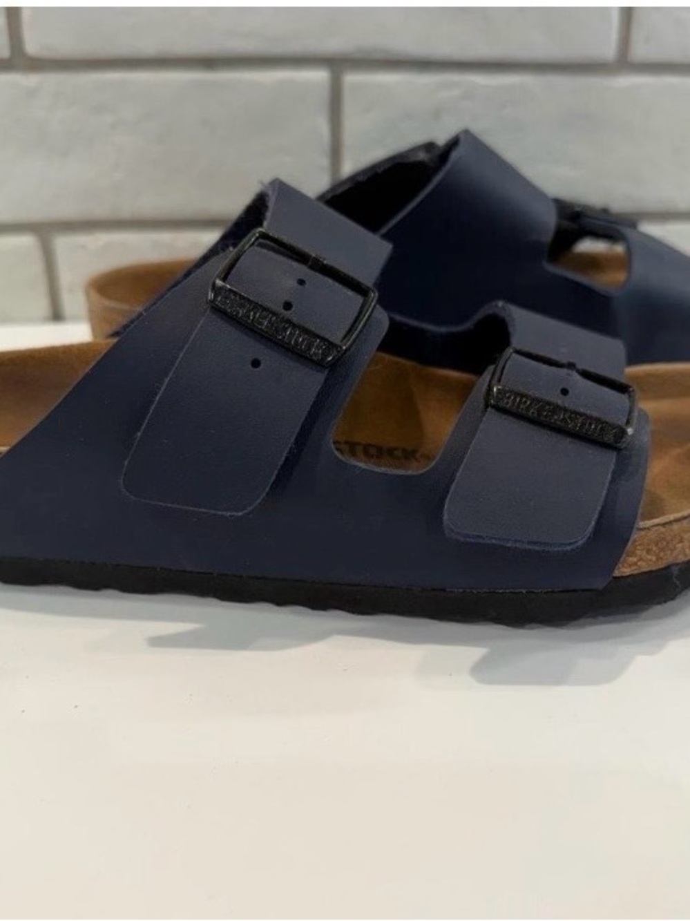 Navy Birkenstocks size EU 41, wide/regular; EUC women's 10.5, men's 8.5 - Picture 4 of 8
